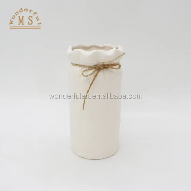 Ceramic a hemp rope types of flower vase shapes,handmade ceramic vase,porcelain vase with