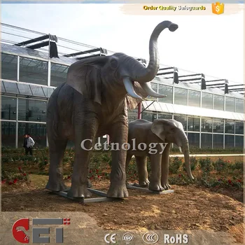 Fiberglass Patung Hewan Raksasa Patung Gajah Antik Imitasi Hewan