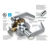 American standard ANSI Grade 1 Comercial Tubular Door Handle Lock