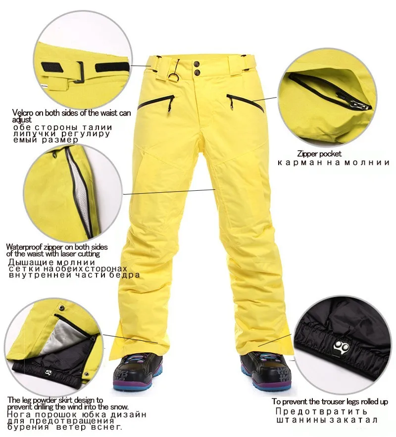 Waterproof Breathable Ski Pants Windproof Snowproof Ski Trousers