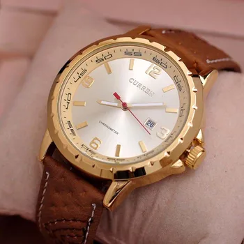 gold watch leather band