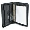 custom leather portfolio cases faux leather ring binder folio with Zipper Organiser Folder Folio