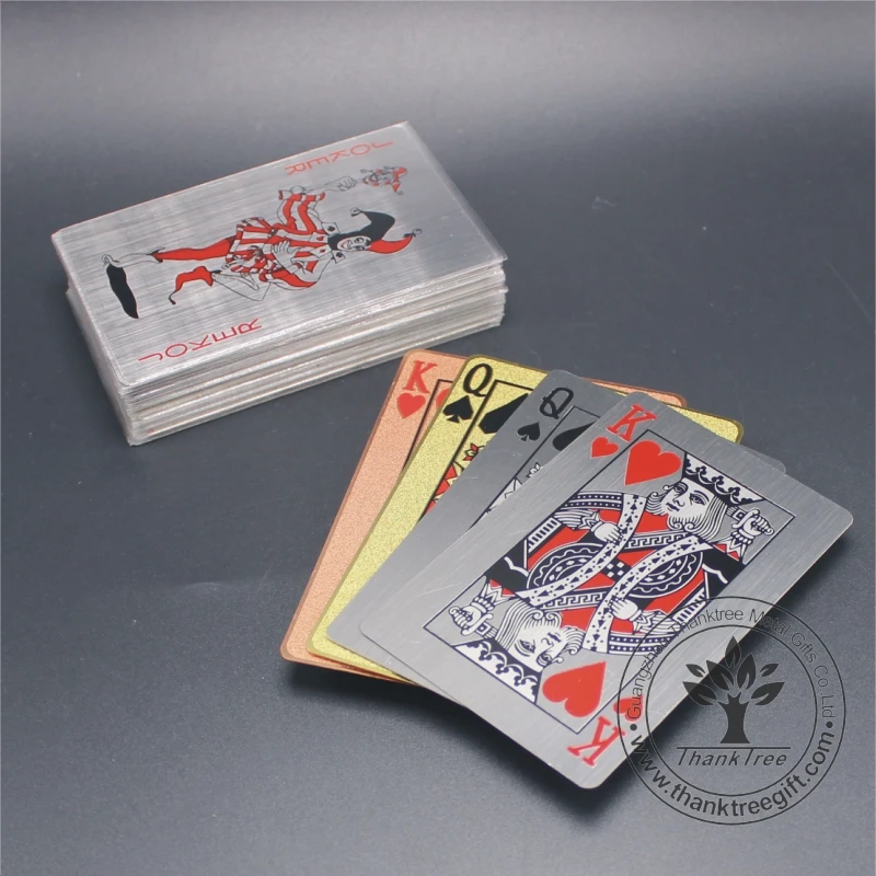 Custom Made Both Sides Engraved Color Printing Metal Playing Cards ...