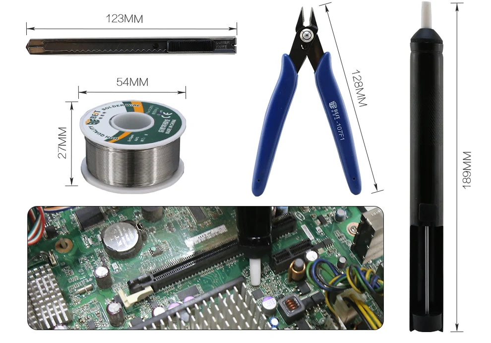 BST-113B 16pcs Multi-function Opening Pry Repair Tool Set Cell Phone Repair Screwdriver Set Electric Soldering Iron Tool Kit Set