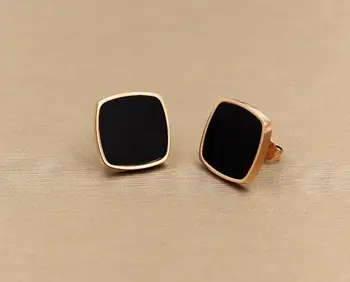 black and gold stud earrings
