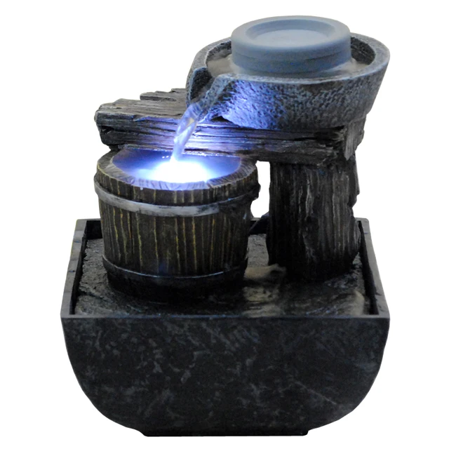 热桌面装饰礼品树脂工艺迷你喷泉