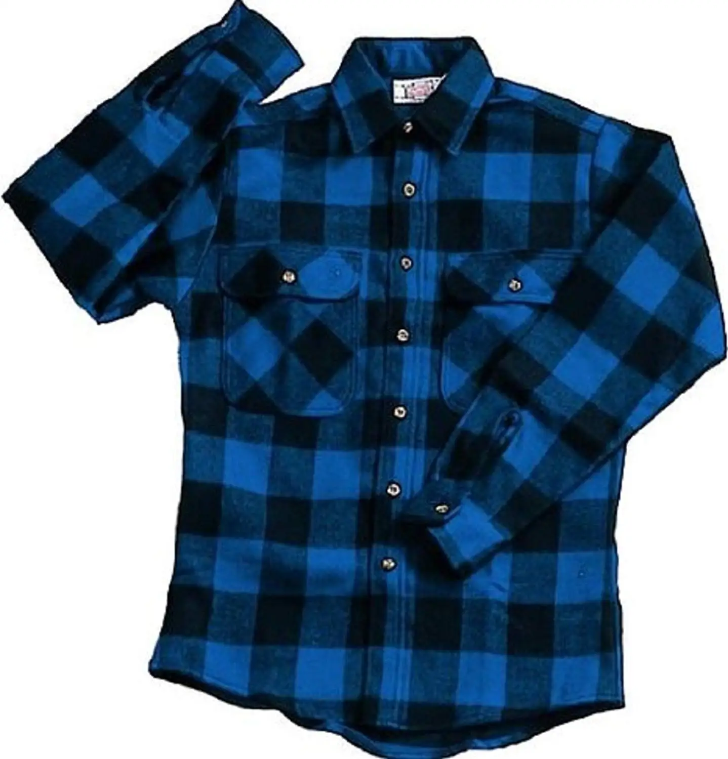 Extra heavyweight brawny flannel shirt - blue/black xlarge.