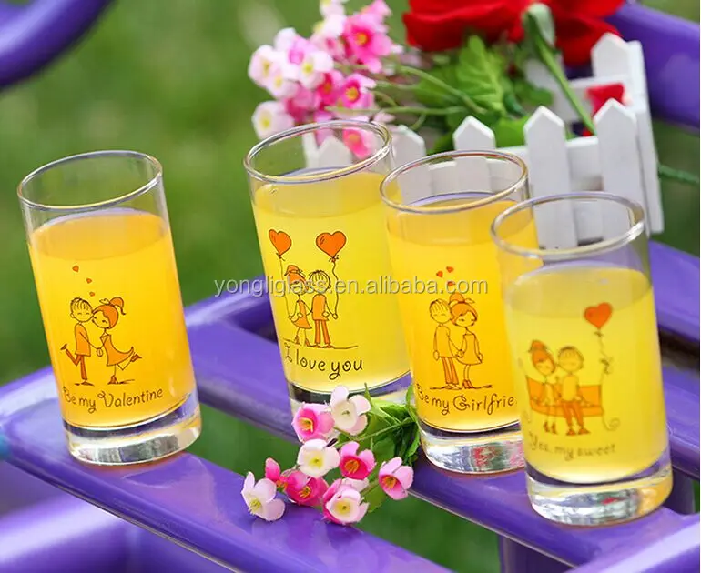2018 new item diy logo high quality 200ml straight drinking glass cup fancy drinking glass cups