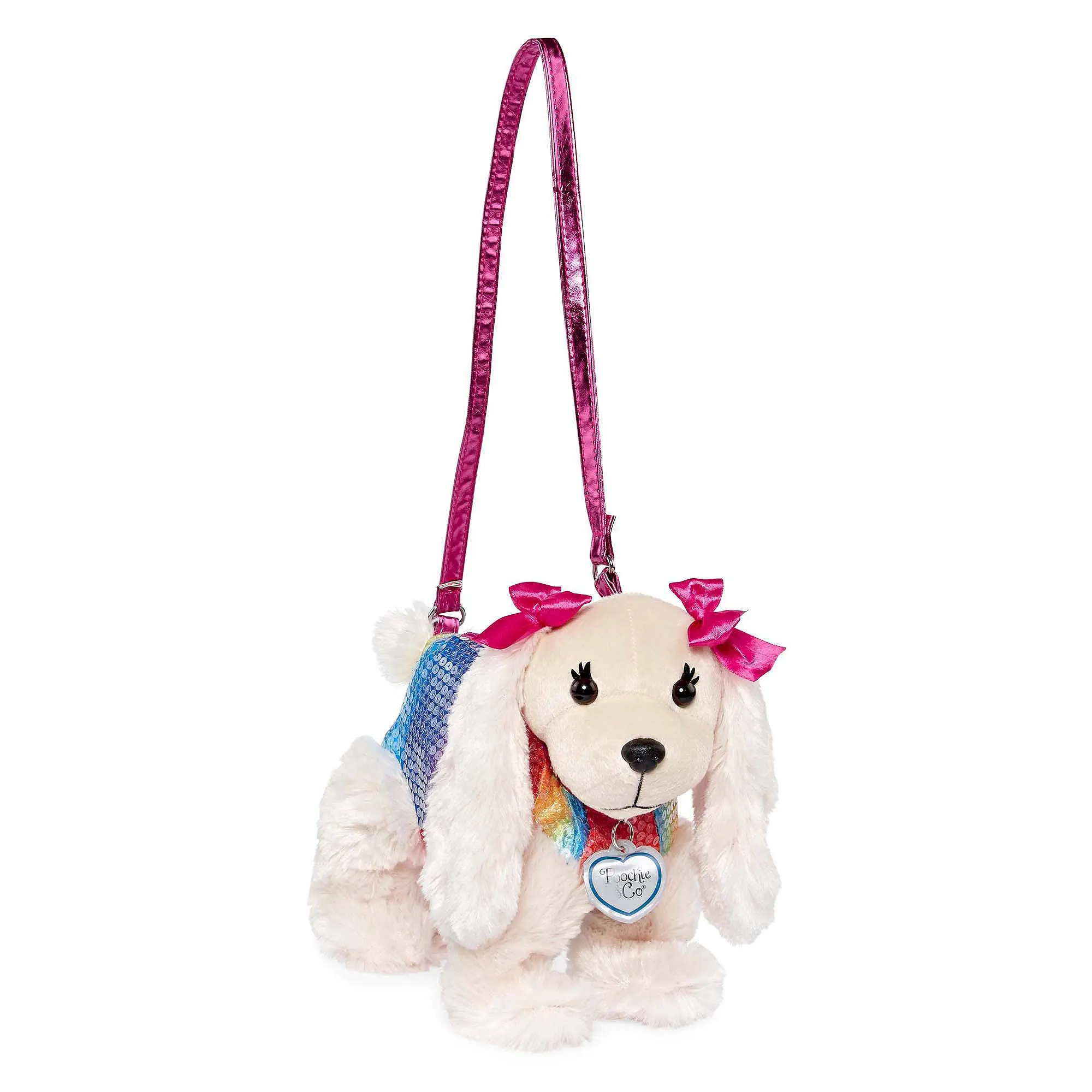 Buy Poochie & Co Plush Puppy Purse, Red Sequin Silver Bow Lucy Labrador