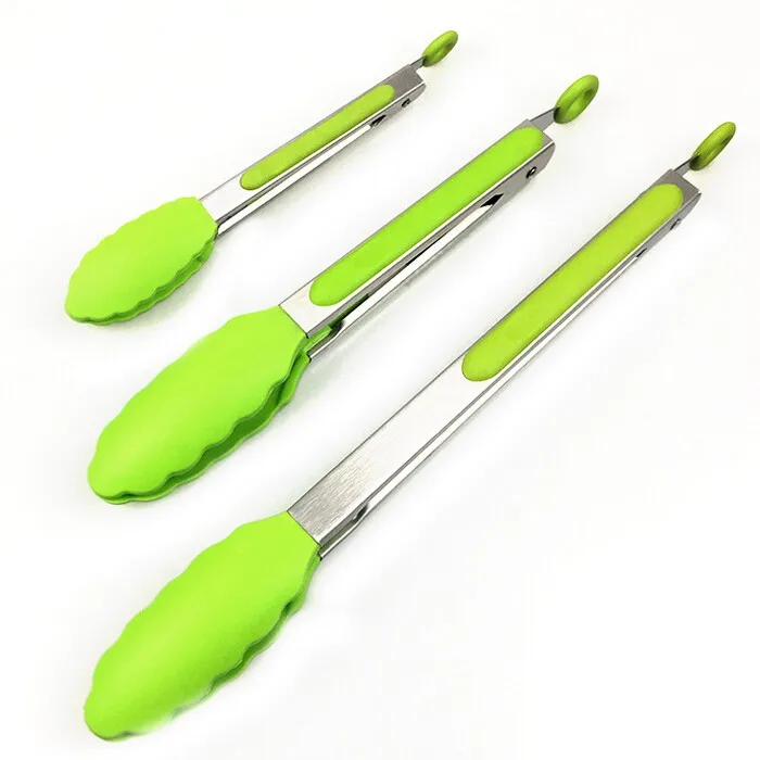 Silicone Kitchen Tongs Pack Of 3 Stainless Steel Food Tongs With   HTB1Mz8IRXXXXXaSXXXXq6xXFXXXR 