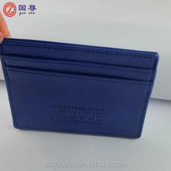 Slim Wallet / Black Genuine Real Leather / Minimalist Credit Card Case / Holder