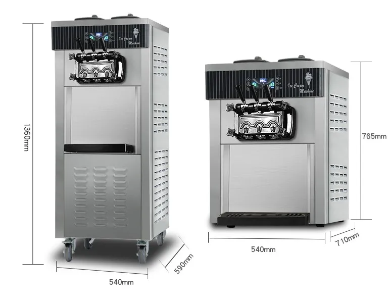 Commercial soft serve ice cream machine/Vertical Frozen Yogurt 3 Flavor Soft Ice Cream Machine