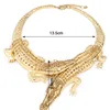 2019 New designs bib crystal animal alligator gold pendant bohemian choker statement necklace for women
