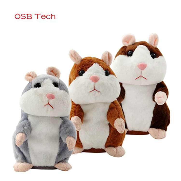 cute repeating talking plush hamster