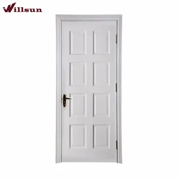Environment Friendly Interior 8 Panel Wooden Door White Painting