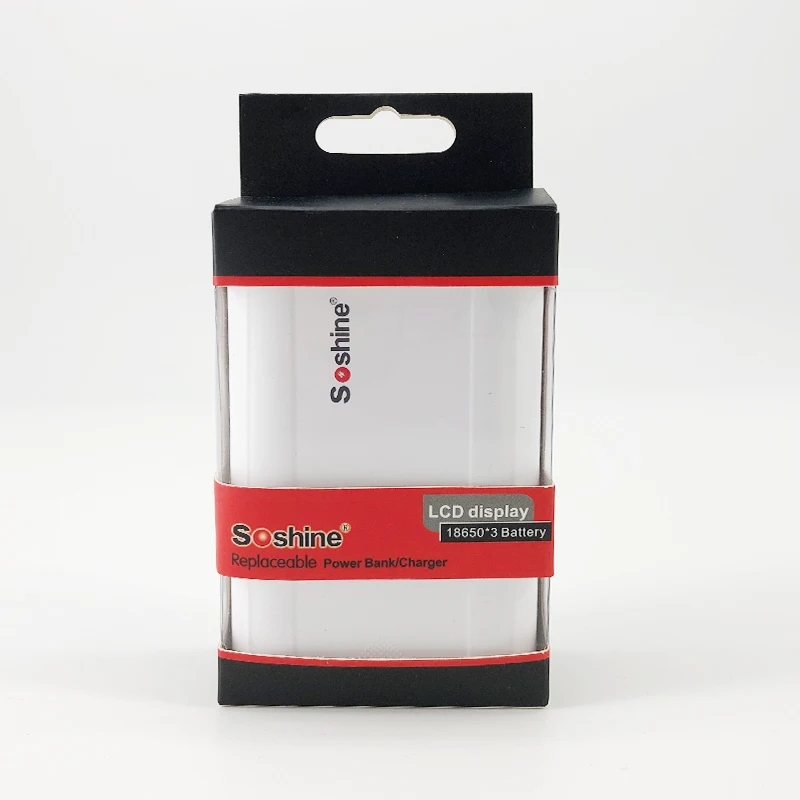 Soshine LCD 3 Slot 18650 Battery Charger Box Power Bank Box 18650