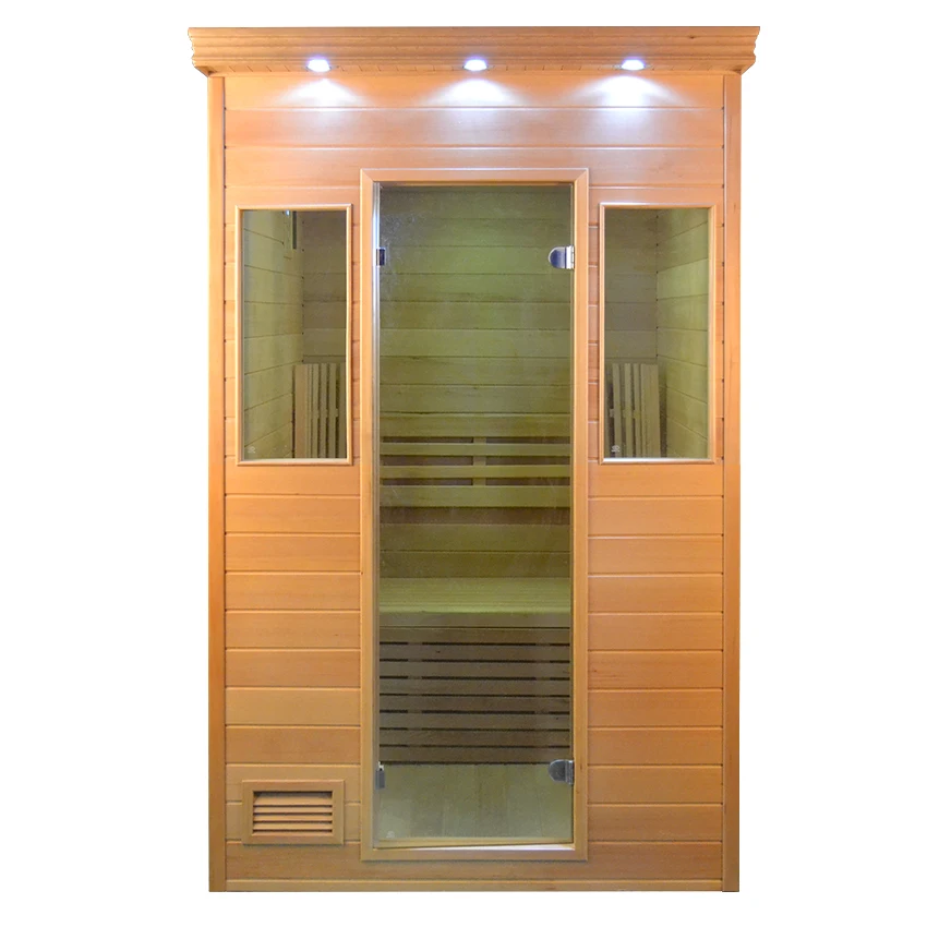 hemlock led 7 colour therapy light 2 Person Traditional steam sauna room