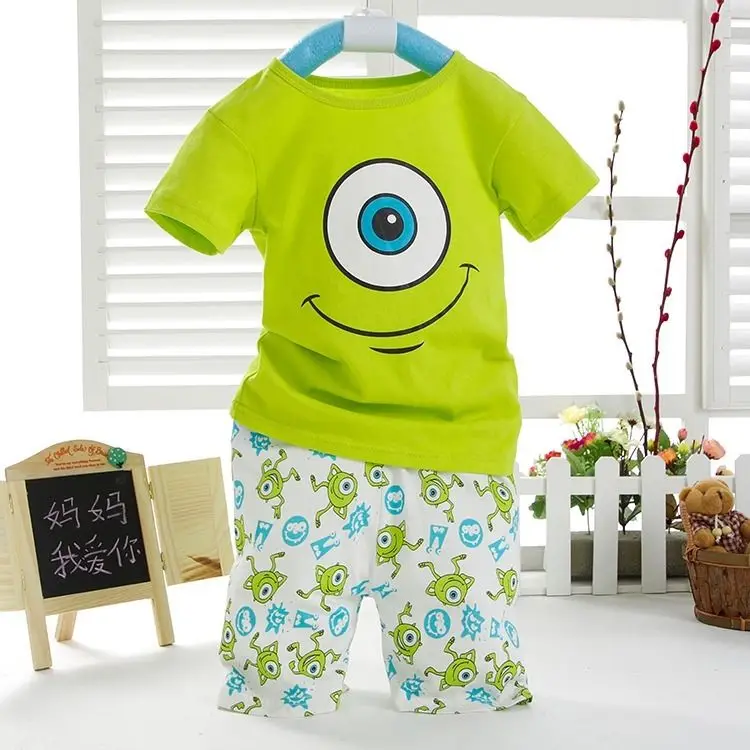Kids Boys Cartoon Short Sleeved T shirt and Short Trousers Outfits Aged 1 7Y
