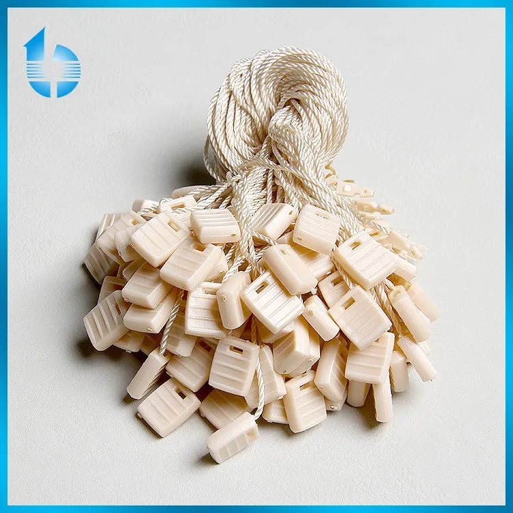 Plastic String Tag With Logo,Plastic Hang Tag Cord Tag Loop,Plastic