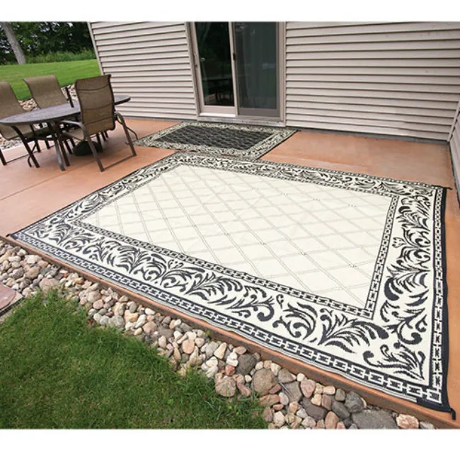 9 X12 Feet Reversible Rv Patio Mat Indoor Outdoor Rug Beach Camping Pad