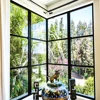 Latest casement window designs steel grill window in blackened glazing steel frame with grids