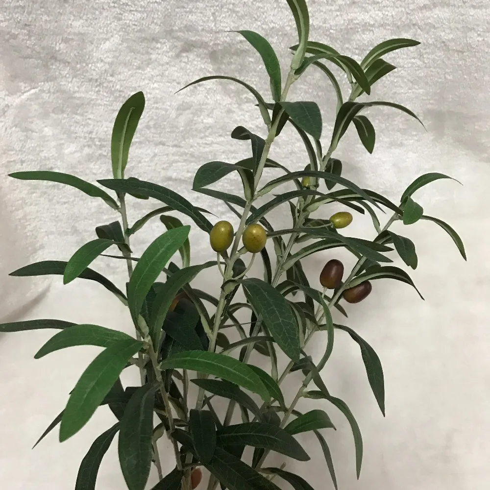 Artificial Real Touch Faux Jackfruit Tree Leaf Branches Stems Green