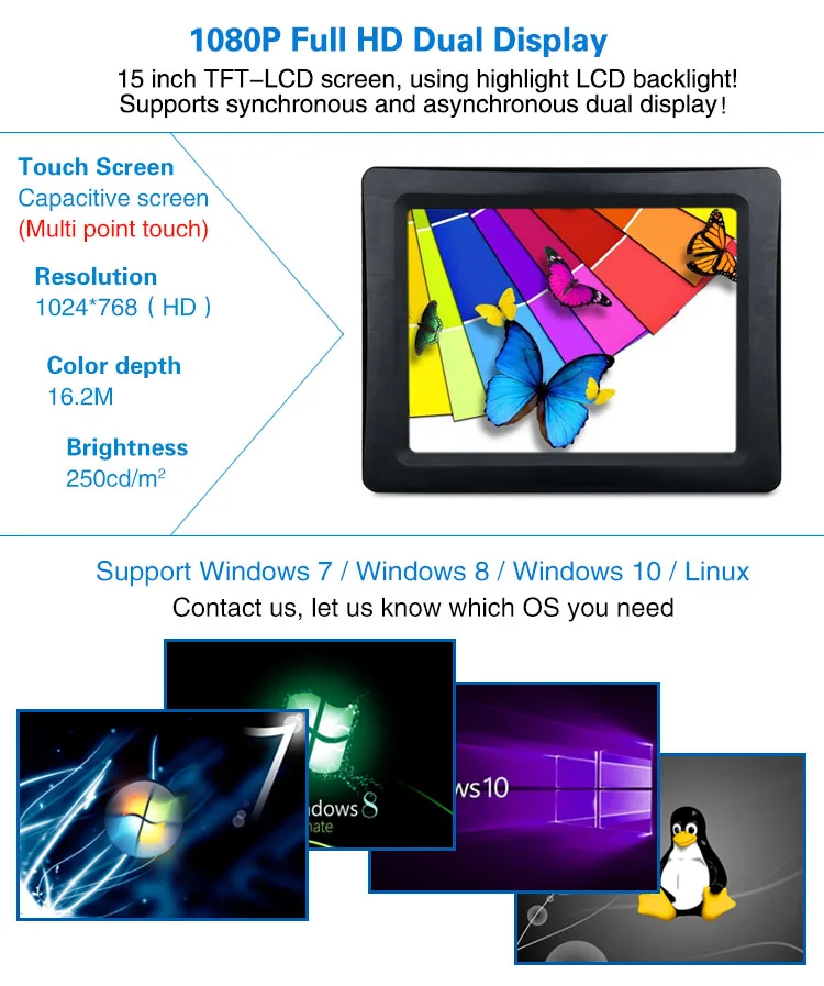 Chassis all-in-one i5 processor ITPC-A150 CT 15 inch all in one touch screen pc barebone kit