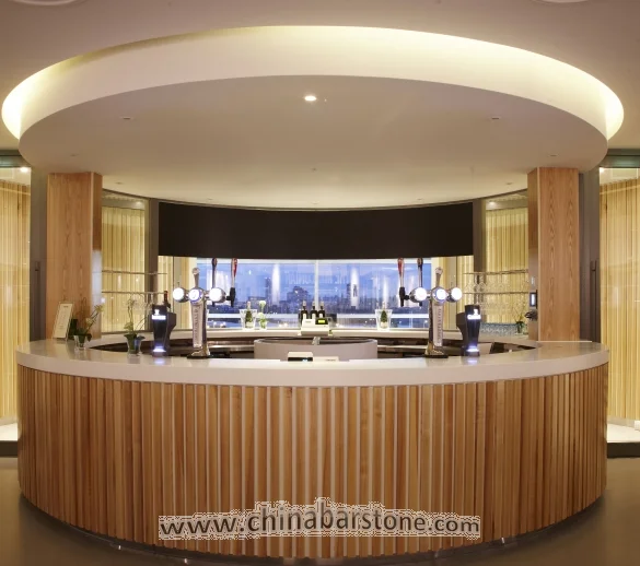 Modern Restaurant Bar Counter Design Round Shape Wooden Bar Counter