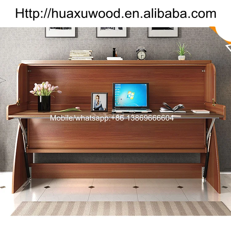Hot Sale Modern Wooden Murphy Bed With Desk And Cabinet Buy
