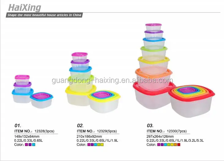 Wholesale PP clear 1 compartment meal prep food storage containers with colorful lids