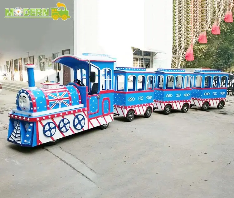 Newest fashion kiddie amusement pak equipment sightseeing electric trackless train
