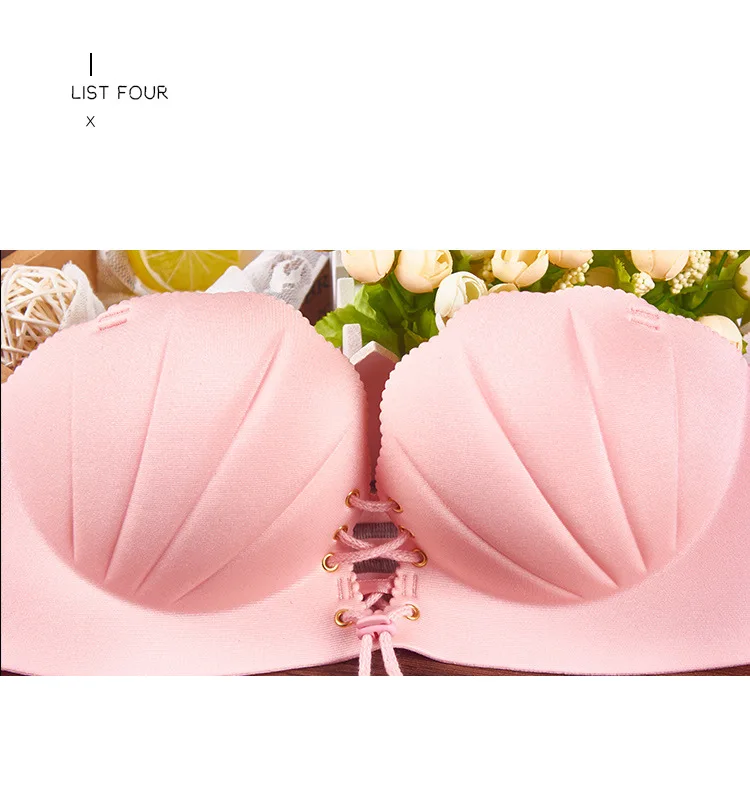 A piece of seamless invisible underwear shell sexy silicone pull rope bra