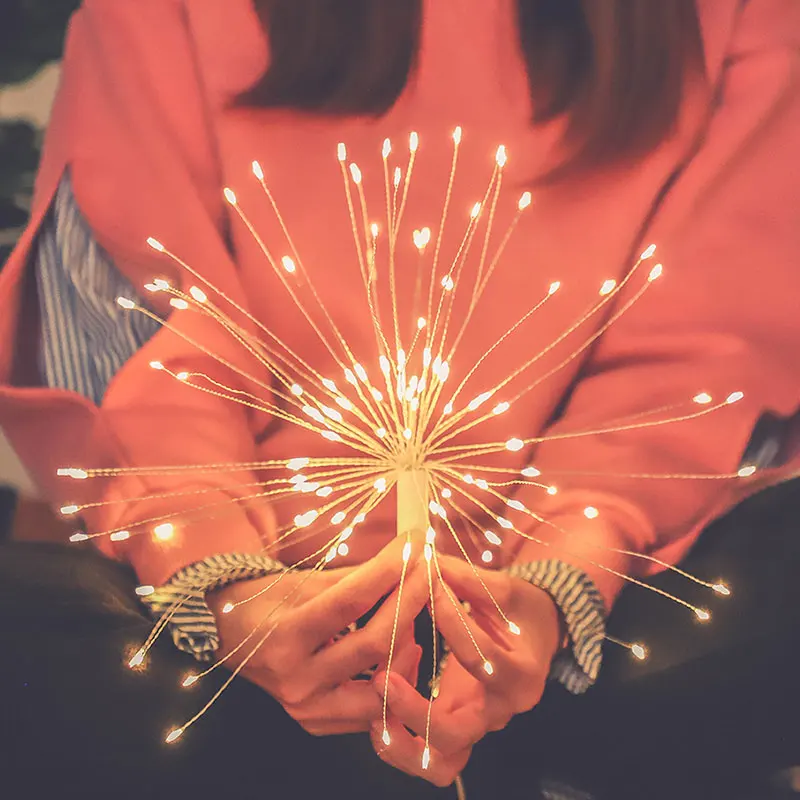 Outdoor Starburst Fairy Hanging Lamp Twinkle Light String Light Firework Lights