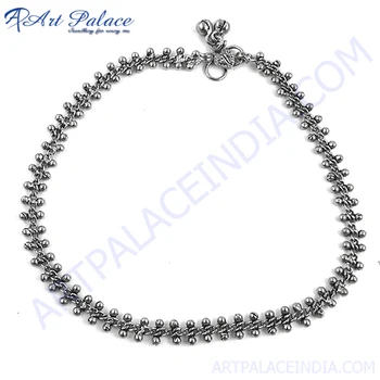 black silver anklets