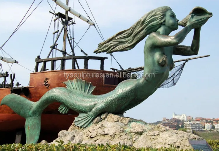 Western Outdoor Decorative Metal Bronze Mermaid Sculpture - Buy Mermaid ...