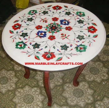 Indian Marble Inlay Table Top Coffee Round Tops Stone Pietra Dura Product On Indian Marble Inlay Table Top Coffee Round Tops Stone Pietra Dura Product On