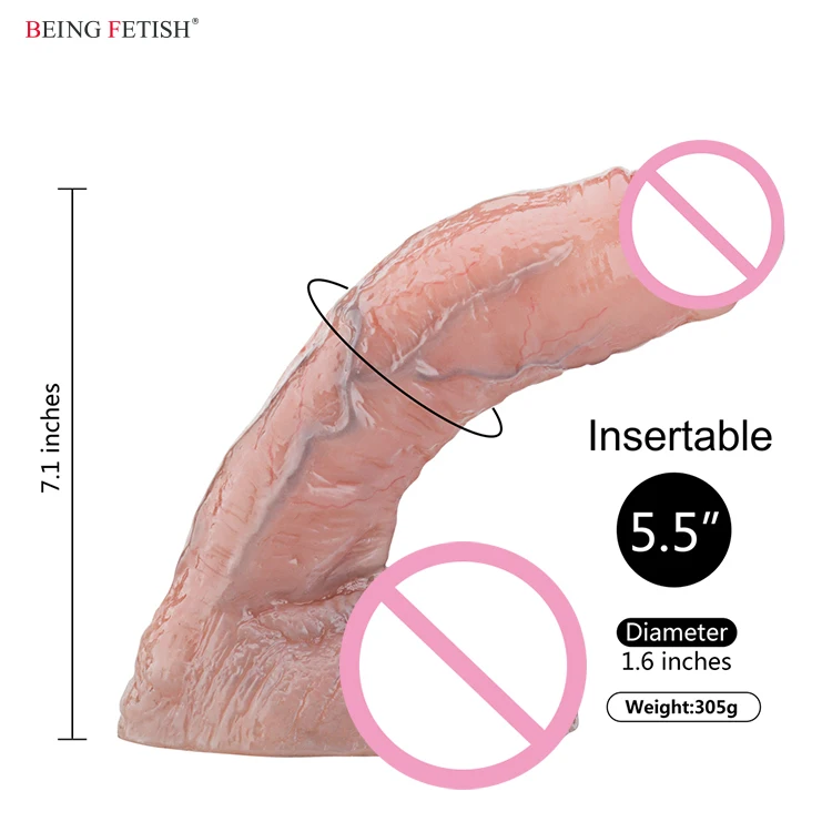 2019 New Sex Toys Dual Density Cyberskin Realistic Silicone Dildo With Ball