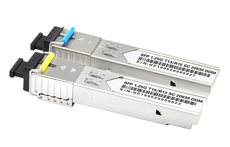 Sc connector 1.25g 1310 1550 20km bidi optical fiber sfp module compatible Huawei