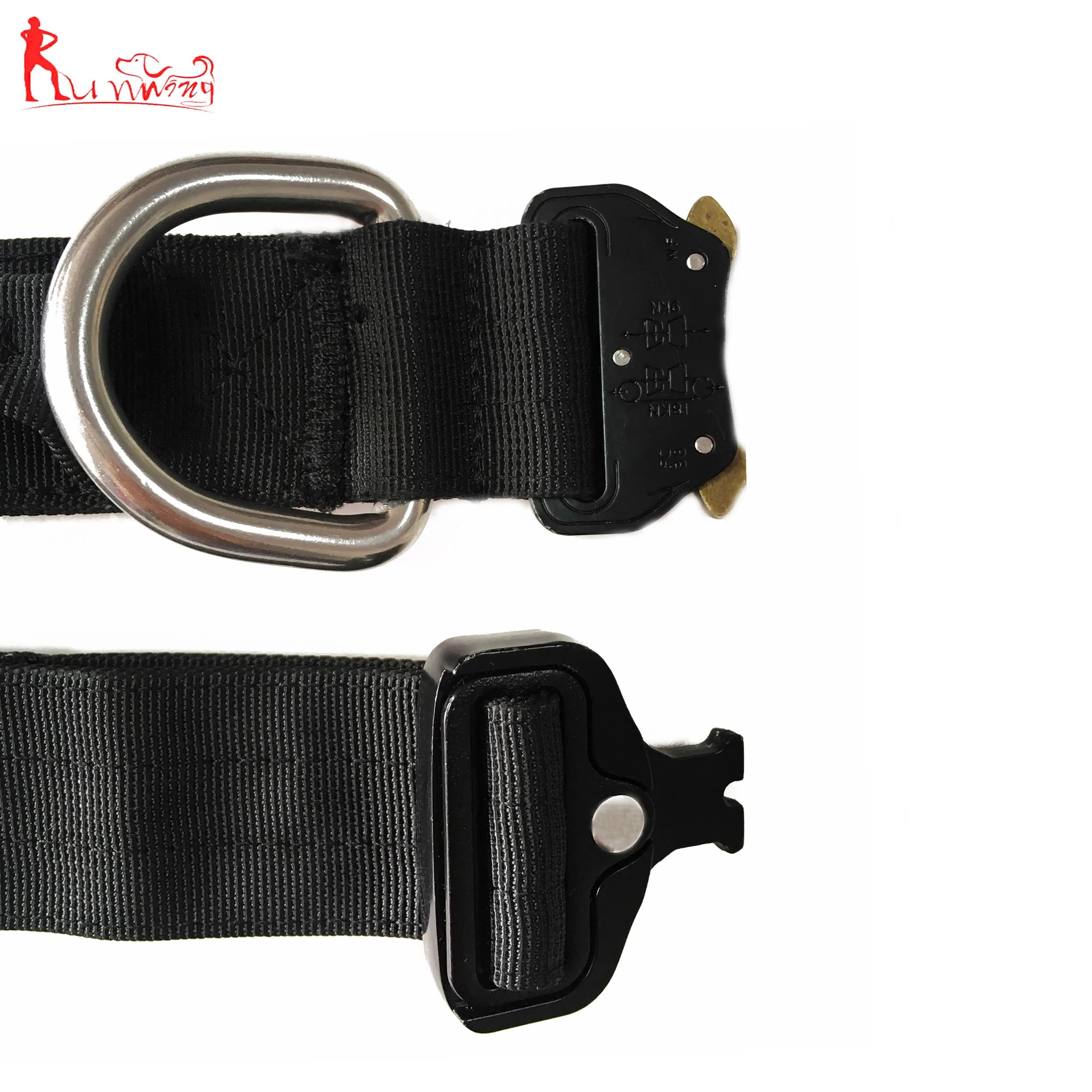 Heavy Duty Tactical Nylon Dog Collar,with Strong Stainless steel Dring