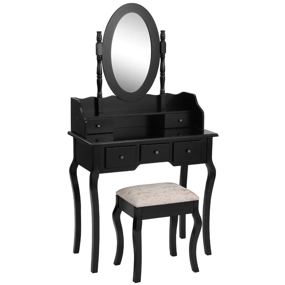 туалетный столик с зеркалом и подсветкой черный