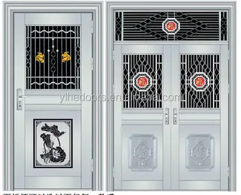 Luxury Stainless Steel Double Entry Doors Security Stainless Steel
