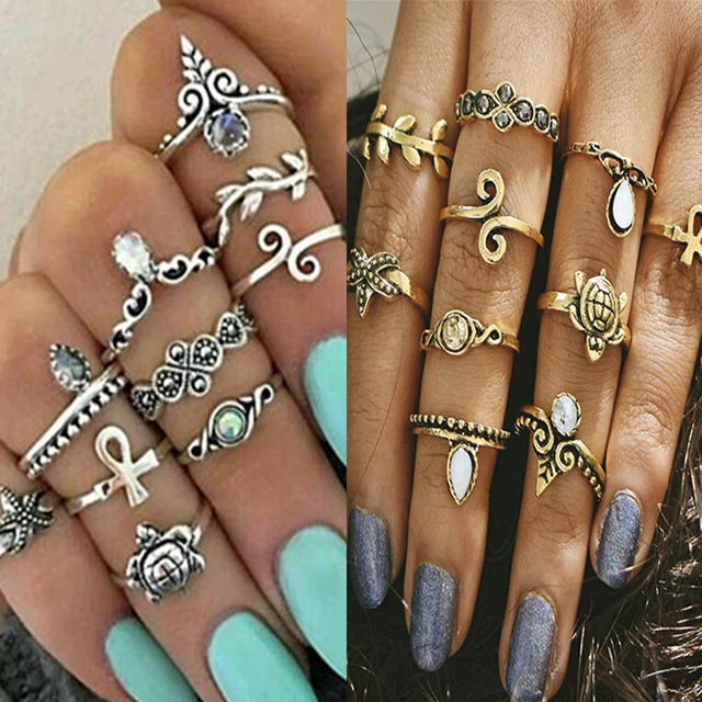 Fashion boho women jewelry full finger knuckle ring in Guangzhou supplier