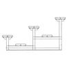 Telescopic safety aluminum three rows portable bleachers