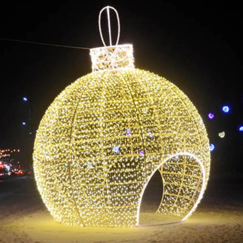 Outdoor Ip65 Big Luminous Giant Led Christmas Bauble For Commercial ...