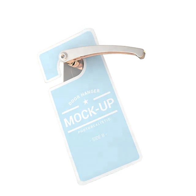 
Customized PVC / Paper / Metal Door Hanger Printing With Hole Punch 