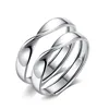 925 Sterling Sliver Ring Mobius Platinum Plating Simple Opening Wedding Engagement Gift Couple Rings