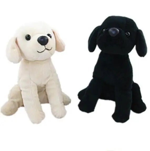 black and white stuffed dog toy