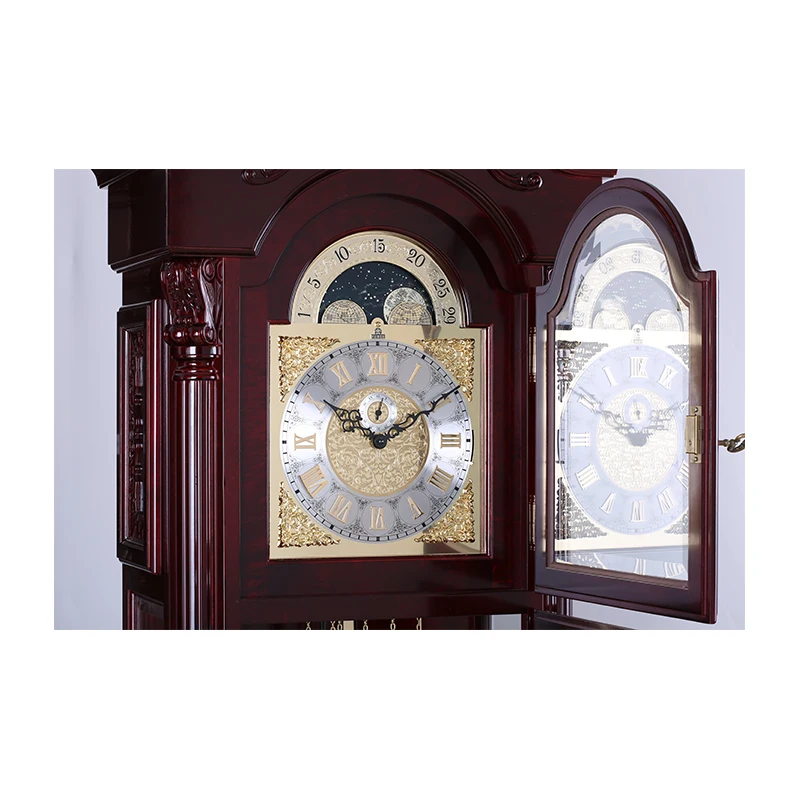 European Style Antique Solid Wood Grandfather Clock German Mechanical