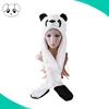 factory customized cute plush animal panda hat for adult