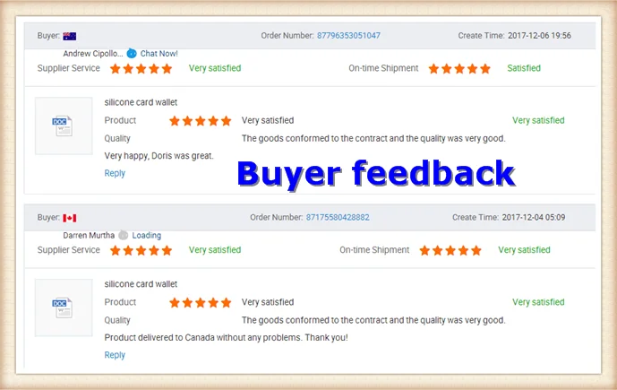 Buyer feedback